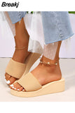 Wedges Slippers for Women 2023 Summer Chunky Platform Wedge Heels Sandals Woman Light Thick Sole Beach Shoes