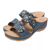 Breakj Flat-Bottomed Dew Slope And Slippers Women's Summer Fashion Wear Flowers Half Cool