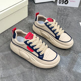 Breakj Women's Shoes Spring 2024 New Ins Korean Version High Top Small White Shoes Female Students High Help Platform Casual Shoes Tide XW