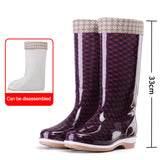 High Top Waterproof Mid Calf Boots Women Rain Shoes Spring/autumn PVC Fashion Non-slip Women's Rain Boots Water