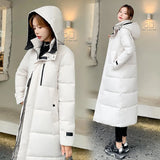 2021 Autumn Winter Women Jacket X-long Hooded Parka Cotton Padded Female High Quality Warm Winter Outwear Coat