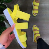 Woman Summer Sandals Candy Color Open Toe Flat Shoes Women Elastic Band Party Platform Women's Sandals Beach Outdoors