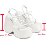 Goth Chunky Platform Sandals Women Fashion Wedges High Heel Gladiator Sandals Woman Plus Size 43 Summer Shoes