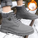 Boots Men Snow Boots Winter Warm Lace-up Men Shoes 2021 New Fashion Martine Boot Plush Winter Shoes Men's Tooling