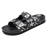 Women's PU Leather Mule Clogs Slippers High Quality Soft Cork Two Buckle Slides Footwear For Women Sandals Men Unisex