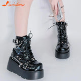 Wedges Women Ankle Boots 2023 Autumn Winter Gothic Street Comfy Fashion Cool Woman Shoes Motorcycle Boots Big Size