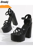 Heels Sandals For Women 2023 Summer Buckle Strap Thick Heels Sandals Simply Casual Comfort Walking Green Heels