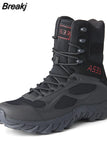 Men's Waterproof Military Boots Tactical Boots Breathable Outdoor Cotton Shoes Desert Boots Combat Mid Calf Boots Hiking