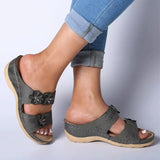 Breakj Flat-Bottomed Dew Slope And Slippers Women's Summer Fashion Wear Flowers Half Cool