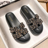 Shoes Thicken Soled Slippers Woman Paillette Sandals Platform Muffins Slides High Heels Sandales Femmes Luxury