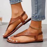 Breakj Hollowed-In-To-Sleeve Flat-Soled Sandals Women's Summer Loose-Cfolded Sand Sand Slippers With Carved