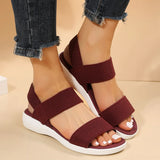 Breakj Sandals Women's 2023 Summer Thick-Soled Flats Fish Mouth Tight Large-Size Sandals Women's Shoes