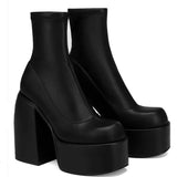 Breakj High-Tight Plus-Size Fashion Boots Women Autumn Coarse And Waterproof Table Frosted Skinny Leg