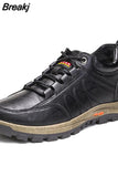 Hiking Shoes for Men New Casual Outdoor Hiking Shoes Winter Fleece Warm Men's Cotton Shoes Loafers Retro Leather