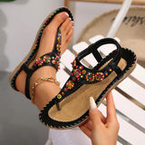 Breakj Women's Summer New Women's Shoes Summer Bohemian Flat-Soled Sandals Women's Beaded Beach