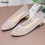 Women Ballet Shoes Leisure Spring Autumn Ballerina Bling Flash Sequins Flats Shoes Princess Shiny Pointed Wedding