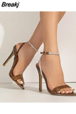 Heeled Women Sandals 2023 Summer European Simply Style Comfort Fashion Shoes Walking Outside High Quality Slipper