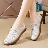 Breakj New Summer Single Shoes Lady Soft Soles Of The Year-Old Mother Shoes Women Pedal Casual Comfortable Small Leather