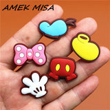 a Set PVC Cartoon Gloves/Hat/Bow Accessories Shoe Charms Cute Shoe Buckle Decorations fit Croc JIBZ Party Kid's Gifts