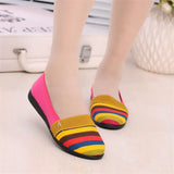 Round Toe Flat women shoes 2019 spring autumn shoes women Gingham Mixed Colors Shallow Slip-On ladies shoes