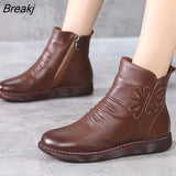 Genuine Leather Women Boots 2023 Winter Natural Wool Fur Genuine Leather Women Snow Boots Large Size Women Winter