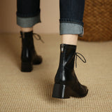 5cm HOT women Ankle boots Leather 35-39 feet length boots for women Round Toe Chelsea boots high heel boots
