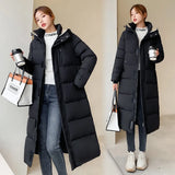 2021 Autumn Winter Women Jacket X-long Hooded Parka Cotton Padded Female High Quality Warm Winter Outwear Coat