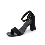 2020 New Ankle Strap Heels Women Sandals 5/7CM Summer Shoes Women Open Toe Chunky High Heels Party Dress Sandals Big Size
