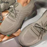 Women Sneakers Casual Shoes Comfortable Mesh Lace-Up Ladies Sport Shoes Wedges Chunky Women's Vulcanized Females Plus