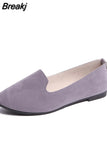 Women Ladies Slip On Flat Shoes Comfortable Casual Shoes Solid Fashion Loafers Female Pointed Toe Plain Flat Shoes Ballet