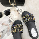 Sequined slippers women 2019 new summer shoes women Fashion Bling Non-slip wild Wedges Casual ladies