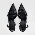 Breakj And Summer 2025 New Products Baotou Sandals Women's Pointed Buckle Simple High-Heeled Shoes Wearing Buckle Fashion Wedding