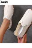 New Spring Ladies Flat-soled Elderly Shoes Retro Loafers Black Women's Shoes Fashion All-match Temperament Shallow