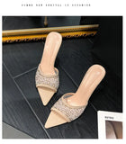 Pointed High With A Word Slippers Women's Net Yarn Water Toe Fish Mouth Fashion Cold
