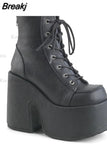 Design Cool Block Great Quality Big Size 43 Gothic Style Platform Woman Boots Fashion Casual Cosy Woman Shoes Ankle
