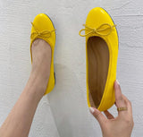 Big Size Bowtie flat shoes woman round toe crystal glitter slip on loafers soft bottom bow ballet flats ladies OL