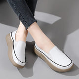 Breakj Single-Shoe Super Slim Woman New Small White Shoes Thick Soles Casual Flat Heel Pregnant Women Shoes Lazy Happy