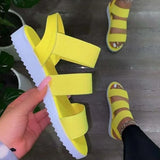 Woman Summer Sandals Candy Color Open Toe Flat Shoes Women Elastic Band Party Platform Women's Sandals Beach Outdoors
