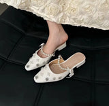 Breakj New Square Head High Heels Fashion New Chinese Temperament Women's Shoes Daily Commuter Head Retro Wearing