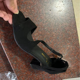 New Buckle Roman Coarse Sandals Female Korean Version Of Casual High Heels Beaded Fish Mouth Women
