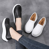 Breakj And Autumn 2024 Spring And Autumn Texture Comfortable And Lightweight Women's Leisure Thick-Soled Round Head Tie With Raised Women's Shoes Big Head Shoes Mom