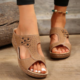 Breakj 2024 New Slope And Women Cool Slippers Large Thick Bottom Slope And Flower Slippers