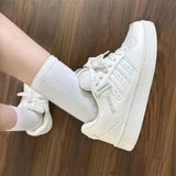 Breakj Wind Trend New Small White Shoes Female Platform Heighten Plate Shoes Classic Color Four Seasons Regular Autumn Hot