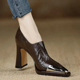 Women High Heel Loafers Pointed Toe Sexy Shoes Retro Fad Designer 2024 New Brand Luxury Sandals Hot Sale Zapatillas De