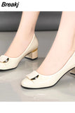 Temperament Ladies Heeled Shoes Office Square Heel Pumps Women's High Heels Dress Plus Size Chunky Heel Shoes for