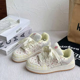 Breakj New Board Shoes Female Small White Shoes Fairy Tale Wind Candy Color Small White Shoes Fashion Breathable Thick Sole