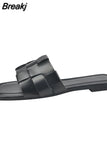 Toe Women's Slippers Summer Plus Size Female Shoes Concise Open Toe Flat Slippers for Women Outdoor Casual Ladies