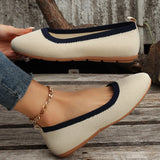 Korean Version Of The New Flat Bottom Low Help Flying Single Shoes Women's Light Mouth Flat And Coloring Work Bean Shoes Nude