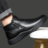 Men Shoes Winter Chelsea Boots Genuine Leather Wool Lining Winter Keep warm outdoor Ankle Boot Snow Boots Casual