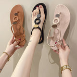 Flat Women's Summer Sandals Flip Flops Bohemian Flat Beach Shoes Female Casual Shoe for Women Woman Espadrilles 41